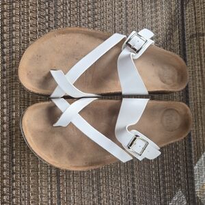 Elegant White Buckle Sandals for Women
